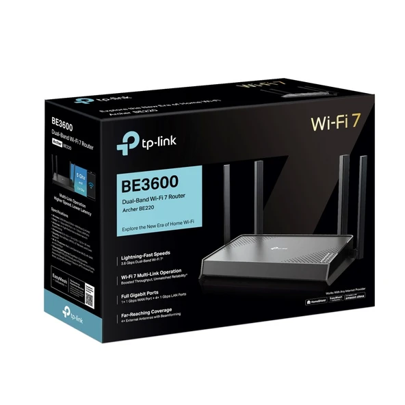 TP-Link Archer BE220 4 Port 3600 Mbps Dual Band Wİ-Fİ 7 Router - Resim 4
