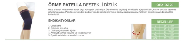 ORLEX Örme Patella Destekli Dizlik ORX-DZ29 - Resim 2