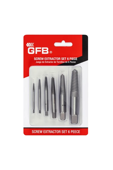 Gfb 3951 Hafif Hizmet Ters Kılavuz Seti 6 Parça Kırılmış Vida Civata Sökme Aparatı 3-25 mm ürün görseli 1