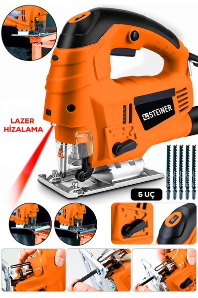 STEİNER 4600w Lazerli Sjs Metal Şanzuman 6 Kademe Devirli Dekupaj Testere Makinesi 5 Uç DK460T5 ürün görseli 1