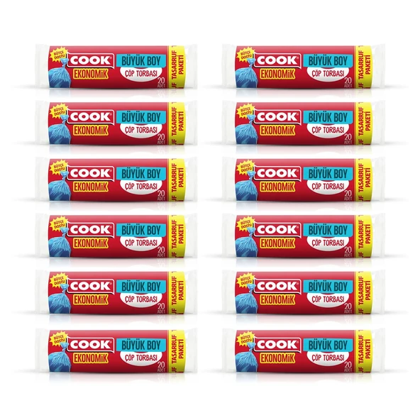 COOK Büyük Çöp Torbası 65*80 Cm 20 li x 12 Adet ürün görseli 1