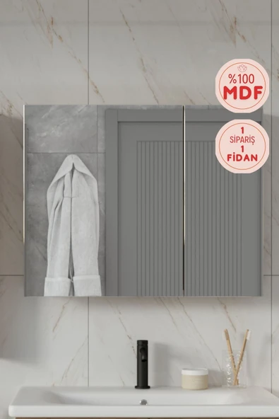 BALNEOM Zakkum 75x60 Cm %100 Mdf Banyo Üst Dolap ürün görseli 1