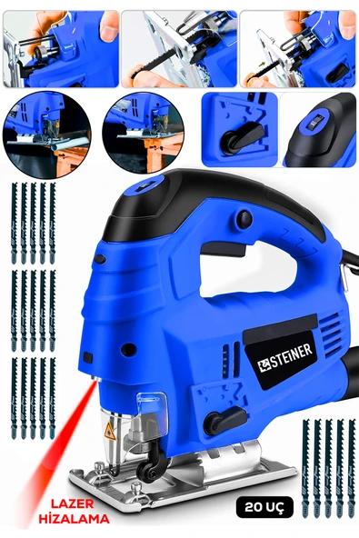 STEİNER Alman 4600 W Lazerli Sjs Metal Şanzuman 6 Kademe Devirli Pandül Ayarlı Dekupaj Testere Makinesi 20Uç ürün görseli 1