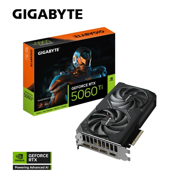 GIGABYTE RTX5060Ti WINDFORCE OC GV-N506TWF2OC-8GD 8GB GDDR7 128Bit ürün görseli 1