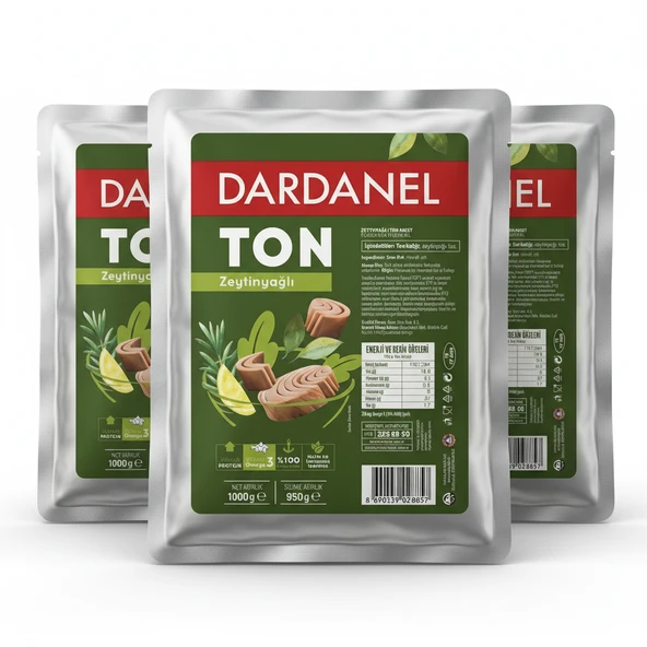 Dardanel 1 Kg Ton Balığı Zeytinyağlı 3'lü Paket Büyük Boy Toplu Tüketim ürün görseli 1