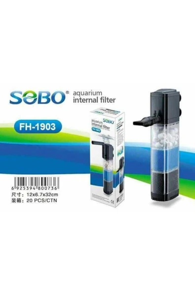 Sobo FH-1903 Akvaryum Iç Filtresi 1500 L/H-19 W ürün görseli 1
