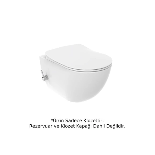 Creavit FE320 Free Asma Klozet Entegre Taharet Musluklu (Sıcak+Soğuk) Beyaz ürün görseli 1