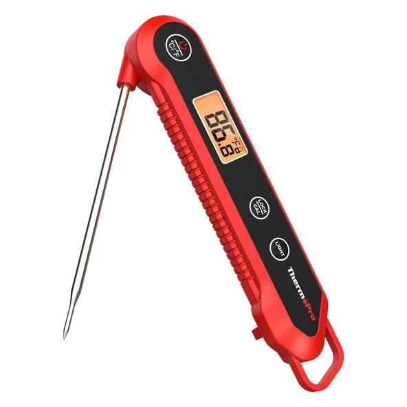 Thermopro TP-03H Su Geçirmez Katlanabilir Profesyonel Gıda Pişirme Termometresi-Kırmızı ürün görseli 1