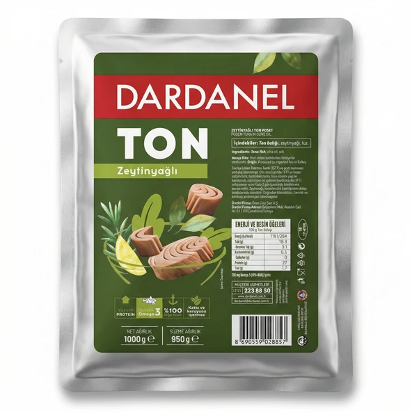 Dardanel 1 Kg Ton Balığı Zeytinyağlı Büyük Boy Profesyonel Mutfak ürün görseli 1