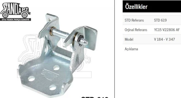 ÖN KAPI MENTEŞE ÜST SOL TRANSİT V184 V347 2001-2013 ürün görseli 1