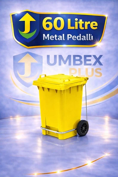 Umbex Plus-Pedallı Sarı Renk 60 lt Çöp Konteyneri ürün görseli 1