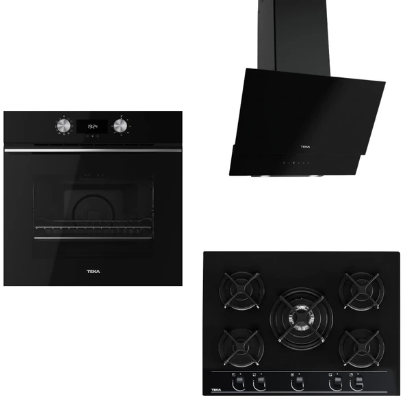 Teka Ankastre Set Siyah ( HLB 8400 BK HydroClean PRO - ATV 60 BK - HF LUX 70 5G ) ürün görseli 1