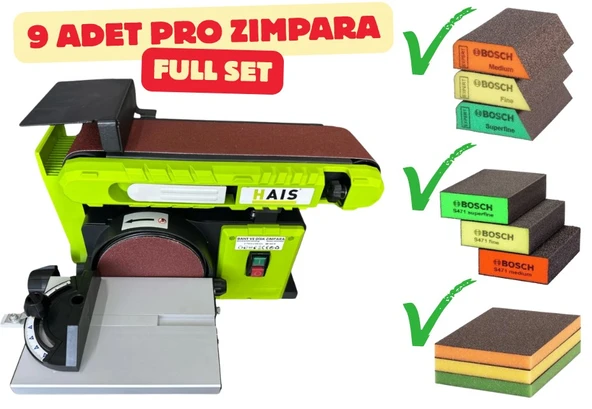 Hais Bant Zımpara Makinesi Yeni Nesil - 9 Adet Bosch Pro Zımpara Seti Dahil ürün görseli 1