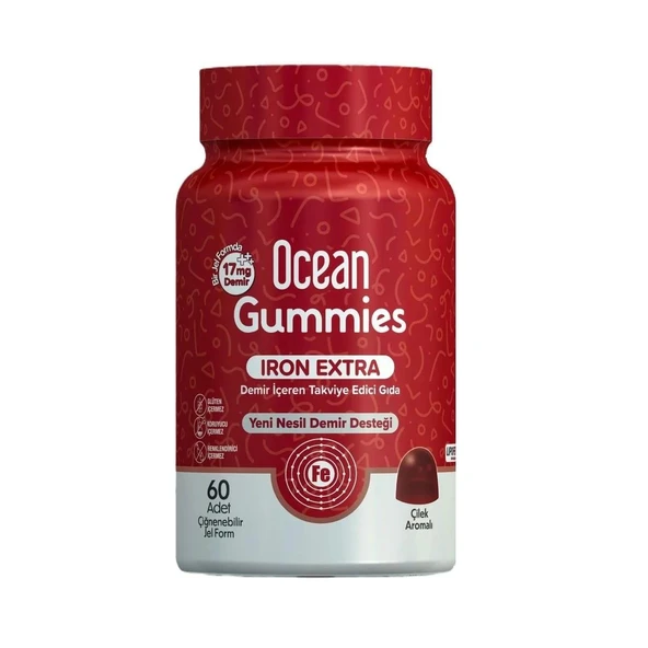 Ocean Gummies Iron Extra 60 Çiğnenebilir Jel Form ürün görseli 1