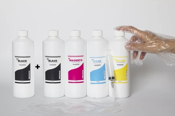 Tecprint Canon G1400  500 ml  Cmyk Muadil Mürekkep Seti +Enjektör+Eldiven ürün görseli 1