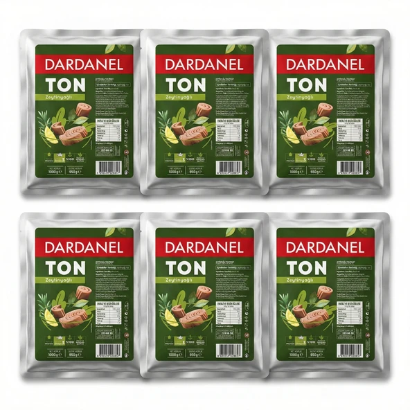 Dardanel 1 Kg Ton Balığı Zeytinyağlı 6'lı Paket Profesyonel Mutfak Ekonomik Paket ürün görseli 1