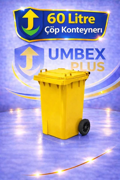 Umbex Plus-60 Lt Sarı Renk Çöp Konteyneri ürün görseli 1