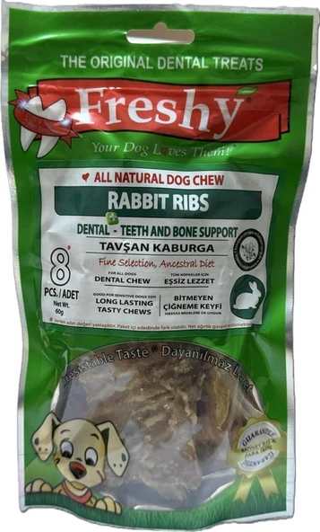 Freshy Natural Dental Tavşan Kaburga Köpek Ödülü 60 Gr ürün görseli 1