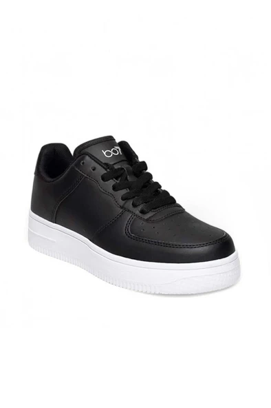 Best Of 042-26 Deri Anatomik Bağcıklı Erkek Sneaker Siyah Beyaz ürün görseli 1