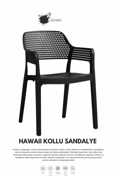 Daim Plastik HAWAİİ KOLLU BAHÇE SANDALYESİ ürün görseli 1