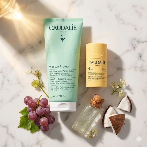 Caudalie Vinosun Protect SPF50+ İz Bırakmayan Yüksek Korumalı Stick 15 gr +Caudalie Vinosun Protect Güneş Sonrası Losyon 200 ml (Promosyon Ürünü) ürün görseli 1