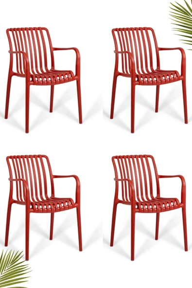 RETRO ART Paris Plastik Kafe ve Bahçe Sandalyesi 4'lü Set ürün görseli 1