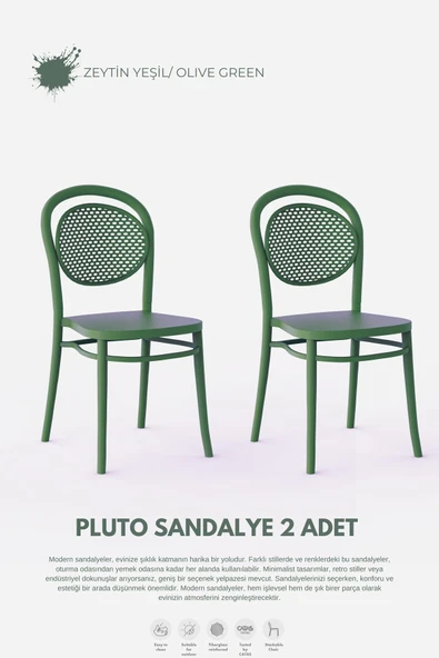 Daim Plastik PLUTO LÜX CAFE &  RESTAURANT  SANDALYESİ 2 Li Set ürün görseli 1
