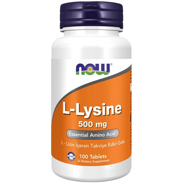 Now L-Lysine 500 mg / L-Lizin İçeren Takviye Edici Gıda 100 Tablet ürün görseli 1