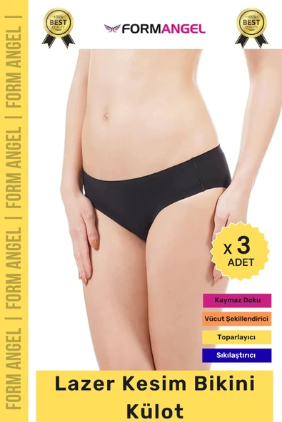#Külot Dikişsiz İz Göstermeyen Belli Etmeyen Esnek Rahat Lazer Kesim Hayalet Bikini Külot - 3 Adet ürün görseli 1