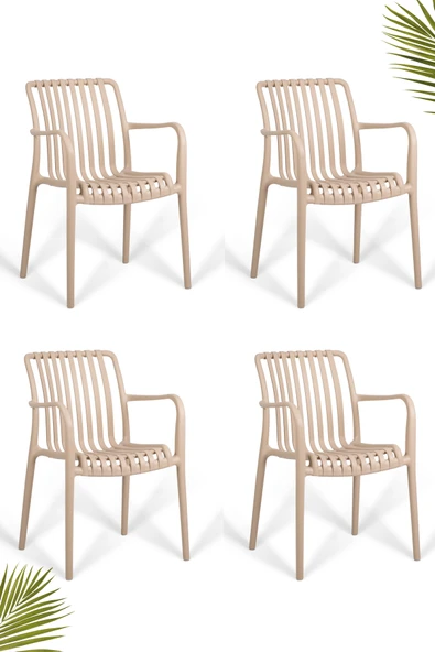 RETRO ART Paris Plastik Kafe ve Bahçe Sandalyesi 4'lü Set ürün görseli 1