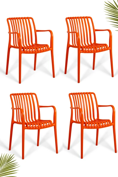 RETRO ART Paris Plastik Kafe ve Bahçe Sandalyesi 4'lü Set ürün görseli 1