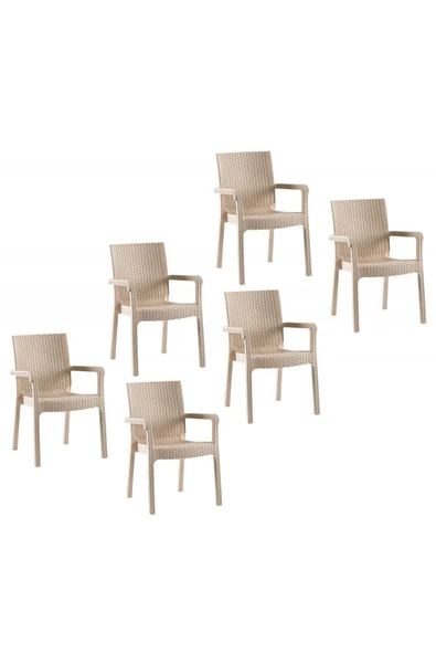 RETRO ART Markiz Rattan Koltuk | 6lı Set Hk-700 ürün görseli 1