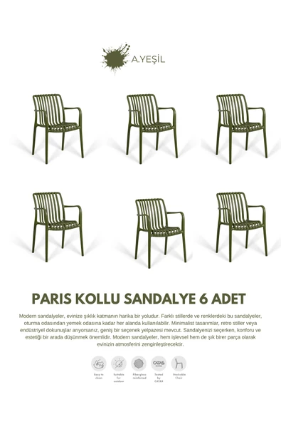 Daim Plastik Paris 6 Adet Kollu Lux Cafe & Restaurant Sandalyesi ürün görseli 1
