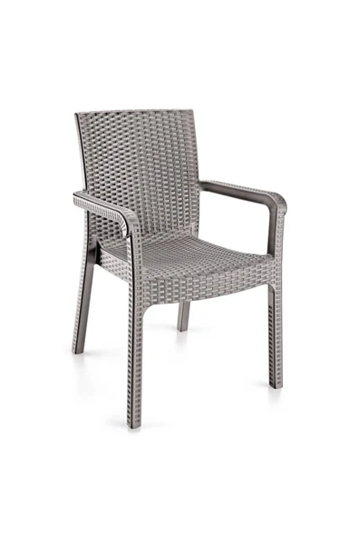 Holiday Gri Markiz Rattan Koltuk Rattan Bahçe Koltuğu ürün görseli 1