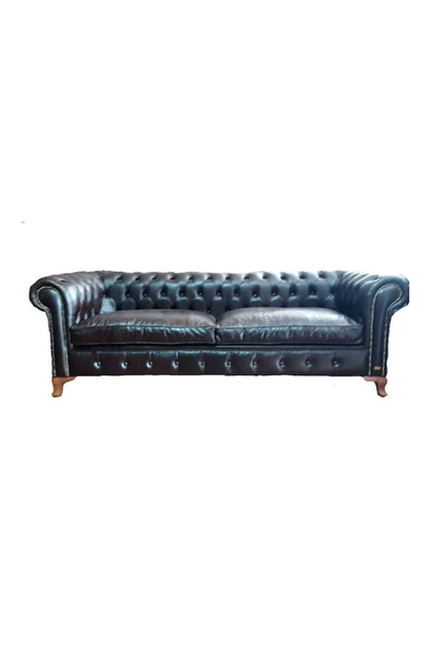 3A Mobilya Chambridge İtalyan Gerçek Deri Chesterifled 230X90X80 CM ürün görseli 1
