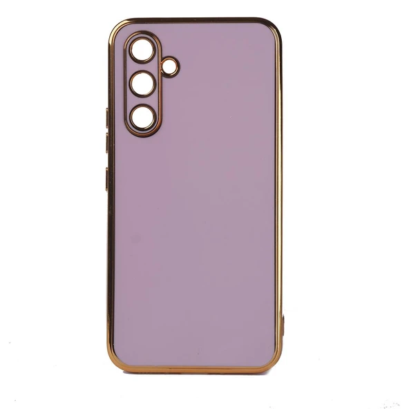 Galaxy A14 Kılıf Kamera Korumalı Altın Kenar Tasarım Silikon ürün görseli 1