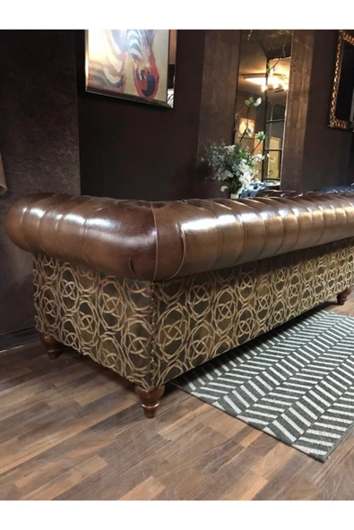 3A Mobilya Brown Pullap Chesterfield - Resim 3