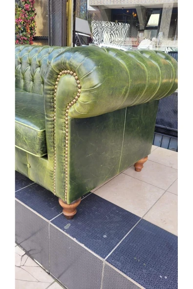 3A Mobilya LONDON PULLAP GREEN CHESTERFİELD - Resim 5