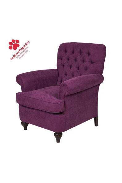 3A Mobilya Elegance Mürdüm Berjer 105X80X75 CM - Resim 4