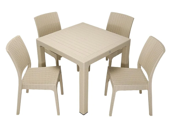 Norino Mandella Elit Rattan 90x90 Elit Sandalye Masa Takımı ÇÖLBEJİ ürün görseli 1