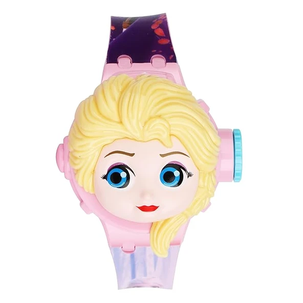 Elsa Figürlü Frozen Projeksiyonlu Dijital Oyuncak Çocuk Saati Duvara Yansıtmalı ürün görseli 1