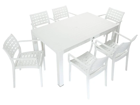 Norino Mandella Wood 90x150 Cafe Koltuk Masa Takımı BEYAZ ürün görseli 1