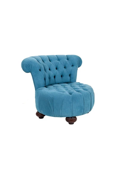 3A Mobilya Blue Kapitone Lena Berjer Mavi 80X80X90 CM ürün görseli 1