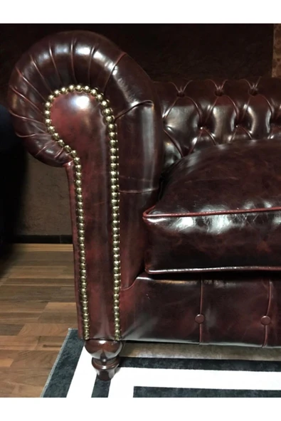 3A Mobilya New Bordo Pullap Chesterfield - Resim 3