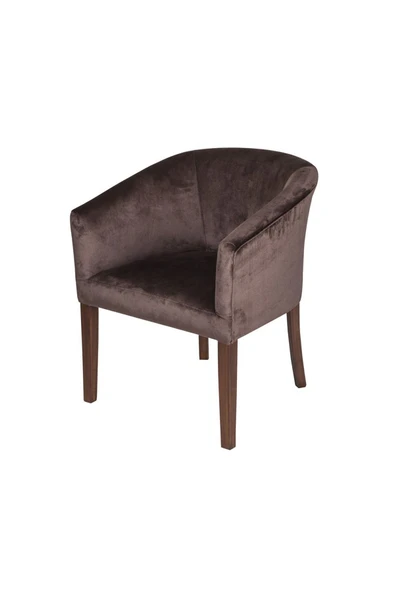 3A Mobilya Bitter Brown Oval Berjer 70x69x68 CM - Resim 3