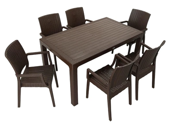 Norino Mandella Elit Rattan 90x150 Elit Koltuk Masa Takımı KAHVERENGİ ürün görseli 1