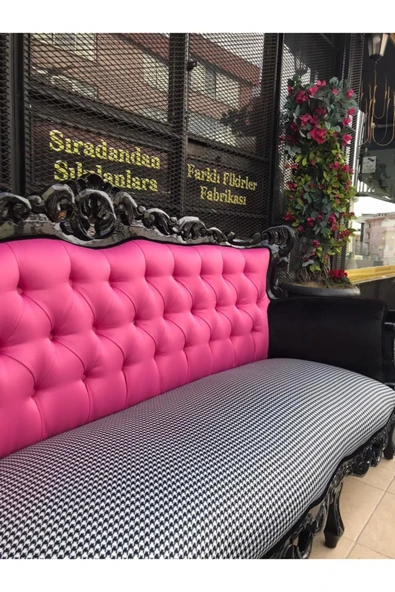 3A Mobilya Black & Pink Kanepe - Resim 5