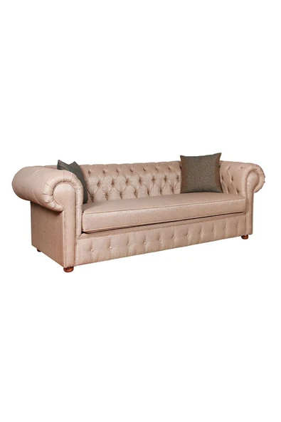 3A Mobilya Keten Chesterfield 230X90X80 CM ürün görseli 1