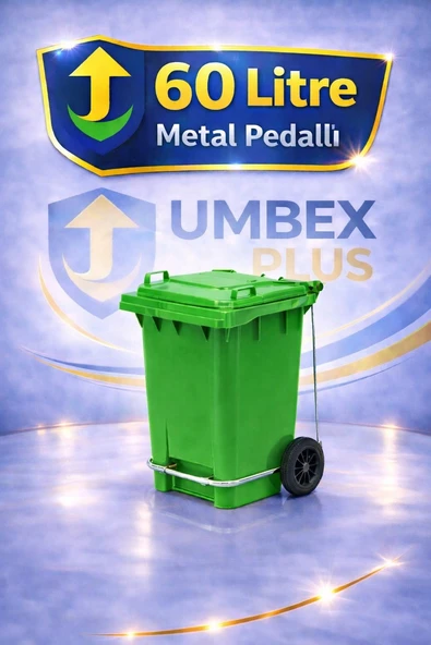 Umbex Plus-Pedallı 60 Lt Yeşil Çöp Konteyneri Çöp Kovası ürün görseli 1