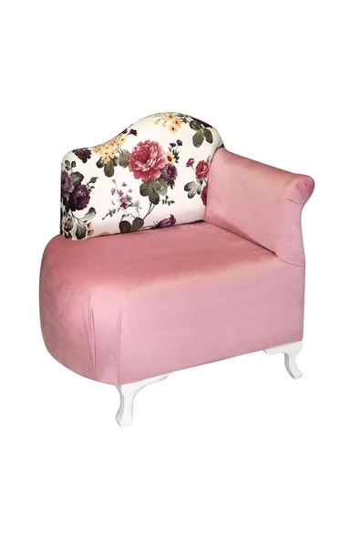 3A Mobilya Pembe Melisa Josephine Sol Kol Berjer 80x75x57 cm ürün görseli 1